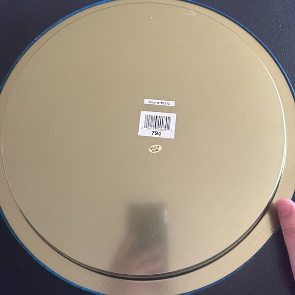 Victorian Boy Girl Winter Scene Swing Tin Serving Tray 12 Diameter - Picture 4 of 6